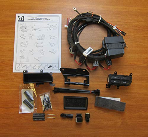 2018-2019 Jeep Wrangler Auxiliary Switch Bank Add on and Wiring New MOPAR OEM