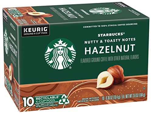 Image of Starbucks Flavored Coffee K-Cup Pods, Hazelnut Flavored Coffee, Made without Artificial Flavors, Keurig Genuine K-Cup Pods, 10 CT K-Cups /Box (Pack of 2 Boxes)