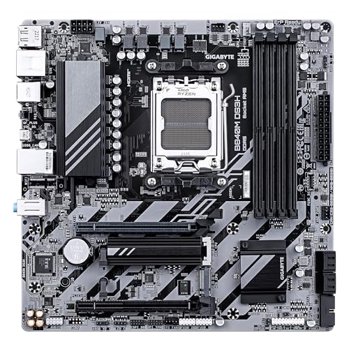 GIGABYTE B840M DS3H Scheda madre - CPU AMD Ryzen 9000, VRM a 8+2+2 fasi, fino a 8200 MHz DDR5, 2xPCIe 4.0 M.2, LAN 2.5GbE, USB 3.2 Gen 1 - Scheda madre - Immagine 1