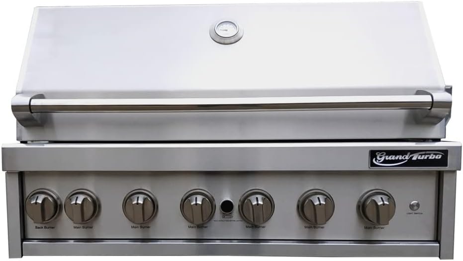 Barbeques Galore Grand Turbo 40-inch 6-Burner Built-in BBQ Gas Grill – Natural Gas Barbeques Galore Grand Turbo 40-inch 6-Burner Built-in BBQ Gas Grill – Natural Gas