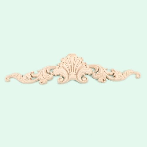 Miniatura 5 de MUXSAM Apliques tallados en madera, detalles de tallado transparente superpuestos, calcomanías artesanales para gabinetes, manteles de pared,