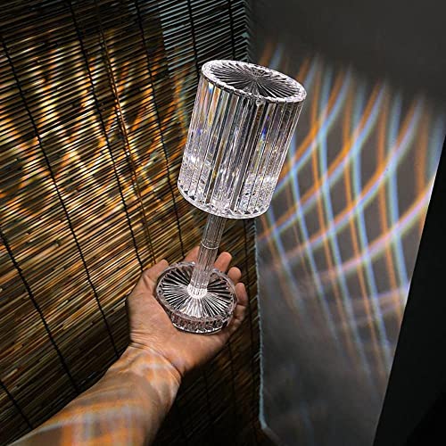 Image of Desidiya Crystal Lamp,16 Color Changing Rose Crystal Diamond Lamp,USB Rechargeable Touch Bedside Lamp Night Light with Remote Control, for Bedroom Living Room Party Dinner (Multicolor)