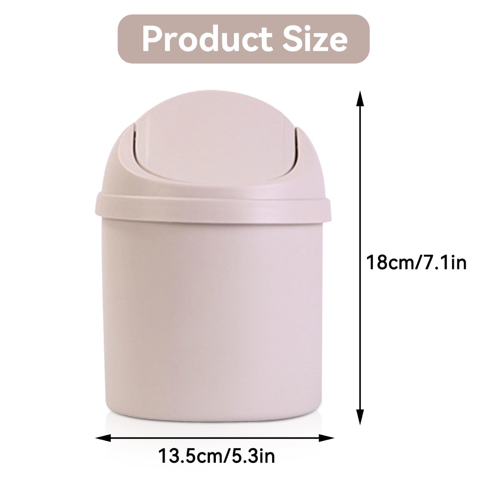 HERCHR Plastic Small Trash Cans, Desk Trash Can Miniature Desktop with Lid Small Garbage Can Office Mini with Lid Desktop
