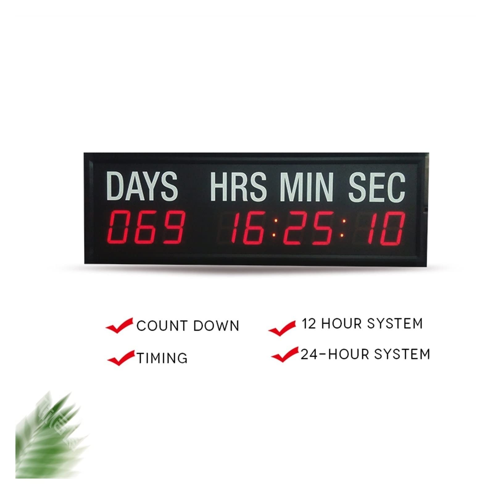Compte à Rebours, LED Compte à rebours de grande taille Horloge de la minuterie de 4 pouces Jour, heure, minute et seconde horloge à rebours d'intérieur for la salle de gym piscine
