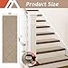 COSY HOMEER Edging Stair Treads Non-Slip Carpet Mat 28inX9in Indoor Stair Runners for Wooden Steps, Edging Stair Rugs for Kids and Dogs, 100% Polyester TPE Backing(4pc, Beige)