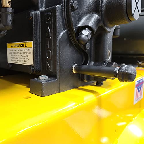 Emax E350 Stationary Air Compressor - 5Hp 80 Gal. 2 Stage Single Phase Compressor With Pressure Lubricated Pump & Silent Air System - Es05V080I1 #TOP5