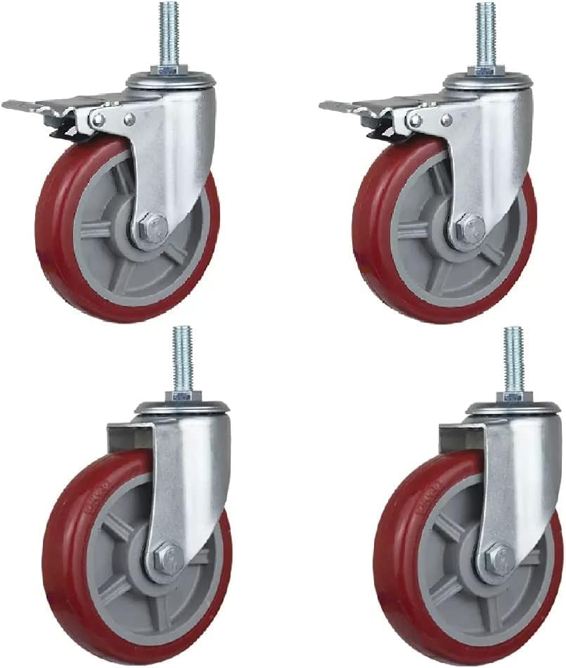 Roulettes charge lourde M12 pour stabiliser et déplacer un établi ou échafaudage 5 pouces