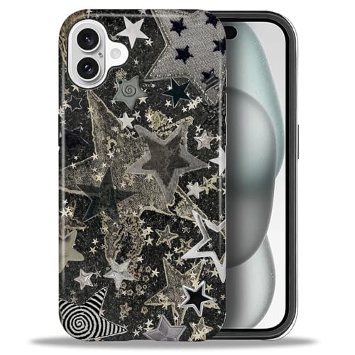 Coque iPhone 16 motif étoiles au design collage de nuit idéal pour sublimer vos soirées urbaines