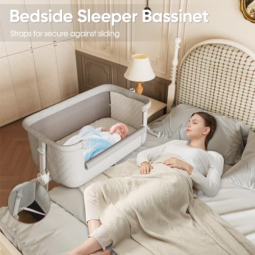 Starmons STML8W Baby Bassinets, 9 Height Adjustable Bedside Bassinet thumb #2