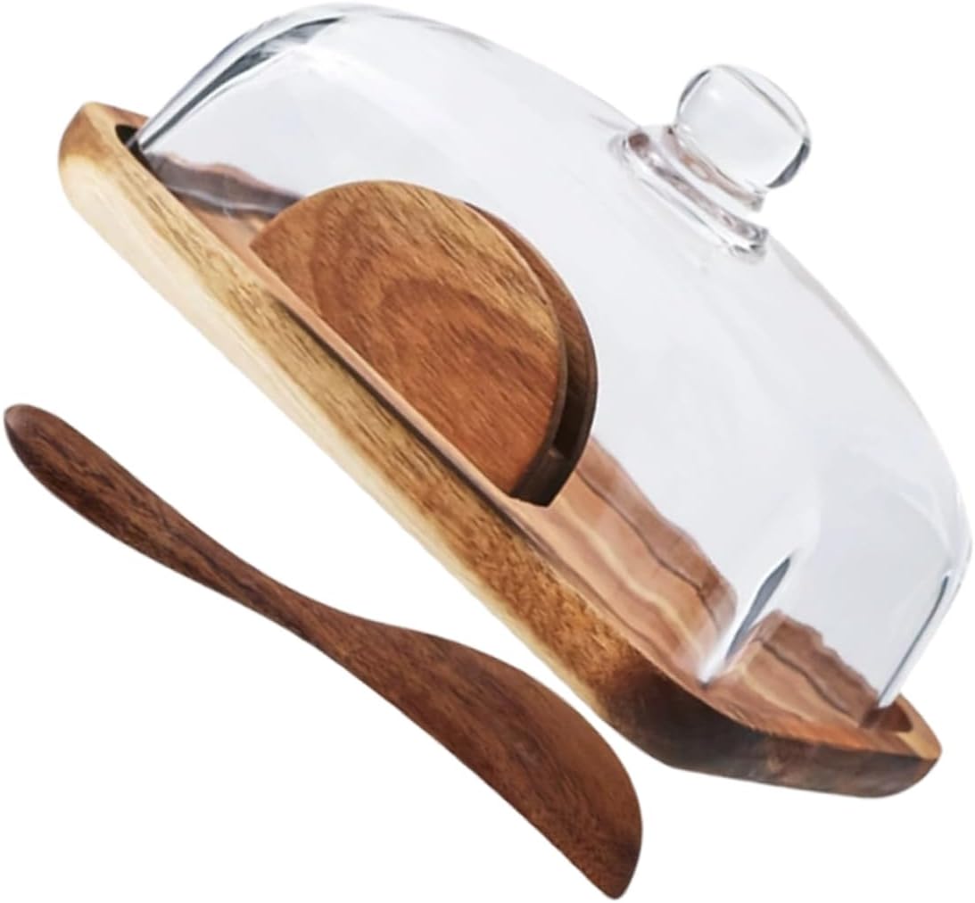 Cabilock Rustic Bread Box Homemade Loaf Keeper Bread Saver Cheese Storage Fresh Food Organizer Butter Container Wooden Decor Countertop Accessory