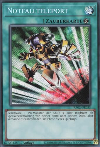 Notfallteleport (V.3) RA02-DE053 Secret Rare Deutsch Boosterfrisch 1. Auflage - 25th Anniversary Rarity Collection II - mit ReCollectibles-Versandschutz - für Yu-Gi-Oh!