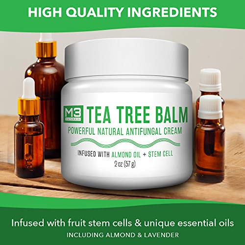 M3 Naturals Natural Antifungal Tea Tree Balm Infused with Stem Cell Powerful Skin Cream for Athletes Foot, Eczema, Toenail Fungus, Jock Itch and Ringworm Treatment, Anti Itch Relief 2 oz - Thumbnail 6