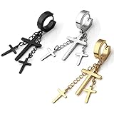 PiercingJ 4 Pairs Punk Stud Skull Skeleton Hand Earrings for men 16G Ear Lobe Cartilage Helix Studs Men Women Rock Gothic Piercing Earrings Jewelry (three)