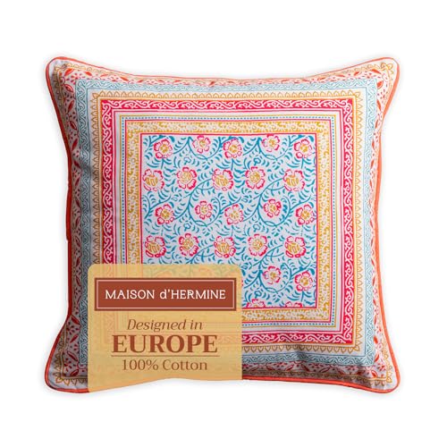 Maison d' Hermine Throw Pillow Covers 100% Cotton (20" x 20" - Pack of 1)