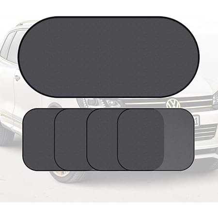 Amazon 在庫処分 Sanmu 車用サンシェード 車窓日よけ カーシェード カー用品 Uvカット 日焼け防止 軽量簡単 着脱 紫外線カット 遮光 断熱 車内の目隠しにも 収納バッグ 折り畳み 吸盤取付タイプ コンパクト 汎用 5枚セット 44cm 36cm 4枚 100cm 50cm 1枚