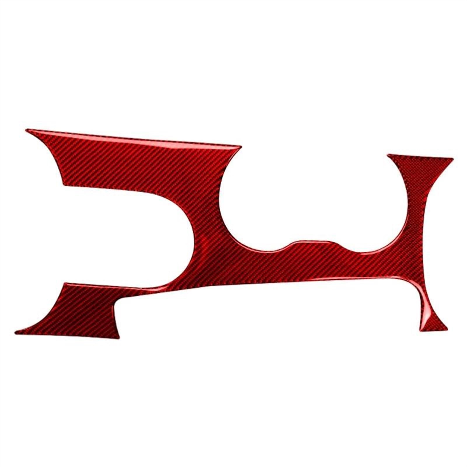 Car Interior Modification Gear Shift Panel Trim Cover Cup Holder Sticker Accessory for Ford for Mustang GT 2015-2021 Anti-dust(Rosso)