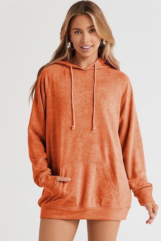 Damskie bluzy z kapturem na co dzień z długim rękawem solidna lekka bluza z kapturem oversize modny pulower topy jesienne ubrania dla kobiet 2024,