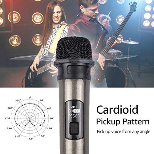 Eastdall Microfone De Mão Sem Fio,Microfone sem fio de mão UHF Dynamic Mic com mini receptor portáti