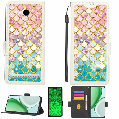 Kinetijy hülle Kompatibel Für Konrow Coolsense Hülle Hülle Handyhülle Schutzhülle [Mit 9H Festigkeit HD Schutzfolie][RFID-Blockierung][Goldglitter + Leuchtend] LPT-YL
