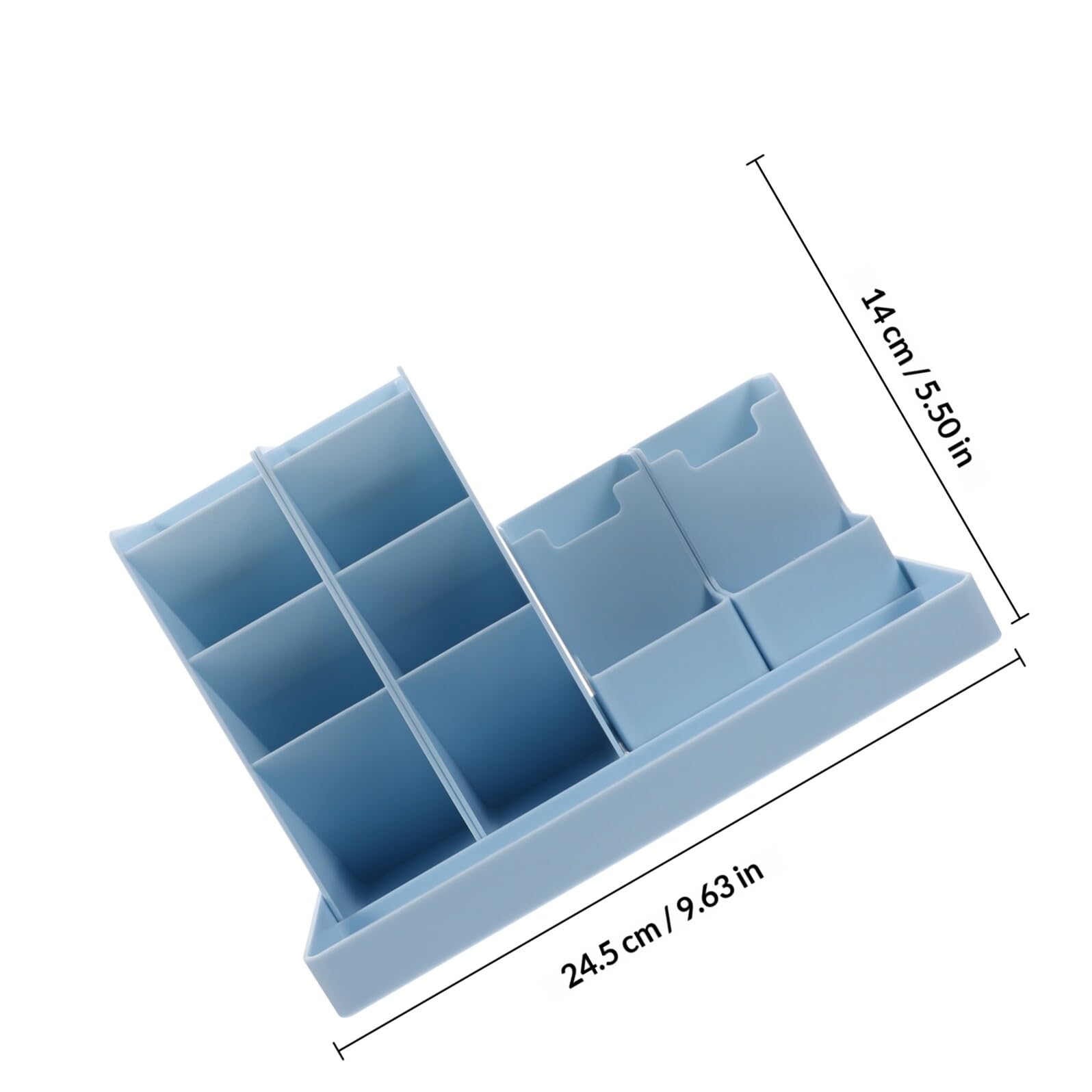 Portalápices y de Abs Vertical Azul Compartimentos Variados Organizador de Bolígrafos y Papelería Espacio de Trabajo Elegante y Funcional para Oficina, Escuela