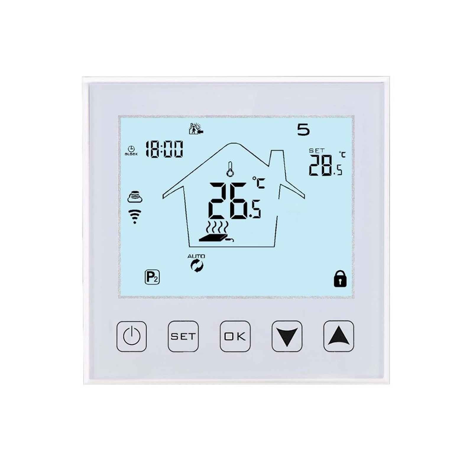 Smart WiFi Touch Termostat Bezprzewodowy regulator temperatury do wody/elektrycznego ogrzewania podłogowego Woda/kocioł gazowy działa Informacja O ZgodnośCi(16A Electric White)