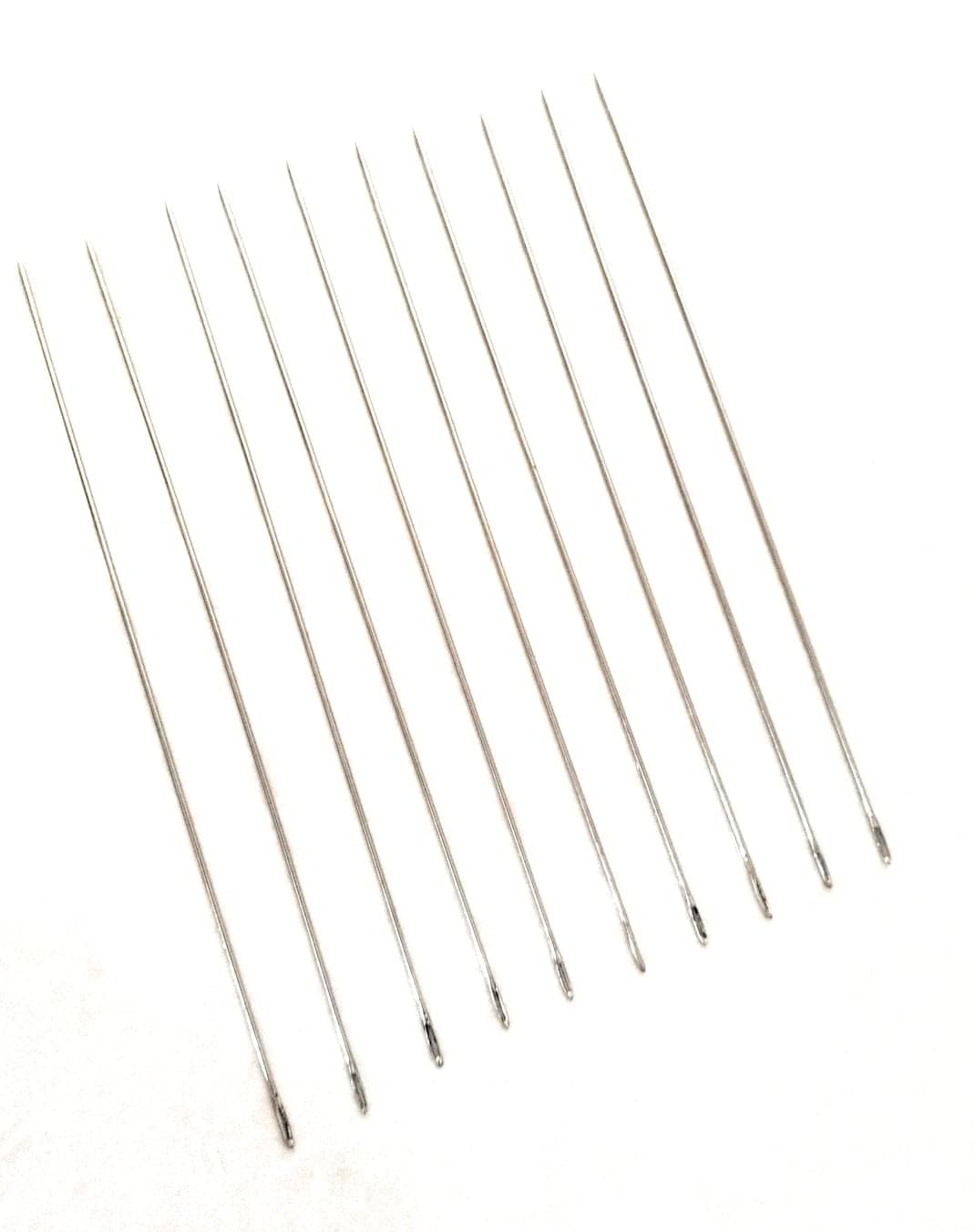 Hookcart Large Eye Stitching Needles, Crafting Knitting Weaving, Needle for Making Flower Garland, Long 15cm, Pack of 1 (10 Pieces)