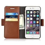iPhone 6 / 6s Wallet Case, iXCC Detachable Folio Magnetic Cover Case [Stand Feature] with Premium Microfiber Leather and Credit Card Slots - Brown