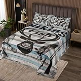 Loussiesd Cute Hirsch Bettüberwurf Mallard Duck Tagesdecke 170x210cm Jagd & Fischerei Geweih Rustikal Cabin Country Steppdecke Holzmaserung Doppelbett Gesteppt