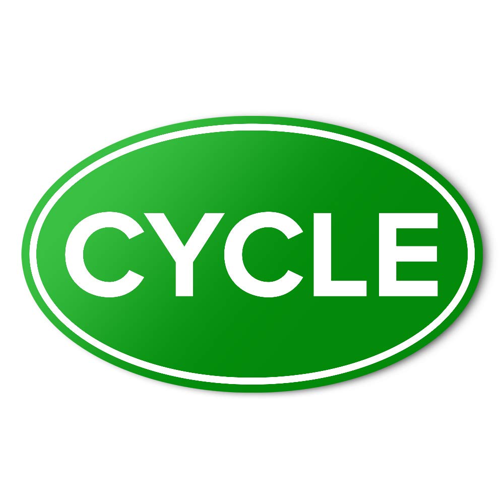 Meister CYCLE Anti-UV Vinyl Car Bumper Sticker - Euro Oval Decal - Green