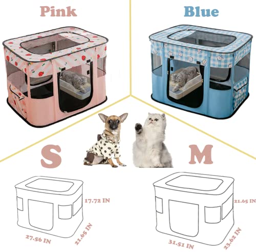 Carroza Portable Foldable Pet Playpen Collapsible Crates Kennel Playpen For Dog Cat And Rabbit &Travel Playpen Outdoor Or Indoor (M, Pink) #TOP4