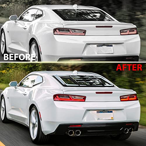 Kewisauto Window Louver For Camaro 16-21 Rear & Side Window Louver Sun Shade Cover Vent Gt Lambo Style For Chevrolet Chevy Camaro 2016-2021 (Abs, Glossy Black) #TOP4