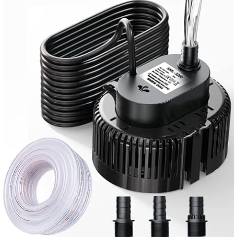 Lnicez Schmutzwasser-Tauchpumpe(75 W, Ø19 mm,3000L/H,5M Cover
