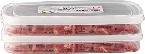 Paquete de 2 cajas de plástico para tocino, protector de carne de delicatessen para refrigerador, recipiente de almacenamiento de alimentos de queso