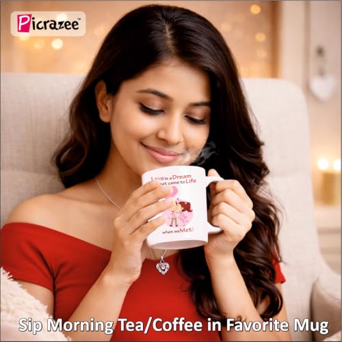 Image of PICRAZEE Romantic Gift Combo (Mug, Heart Pendant, Teddy with Rose, G-Card, Magnet, K-Ring) Love Gift for Girlfriend, Boyfriend, Husband, Wife