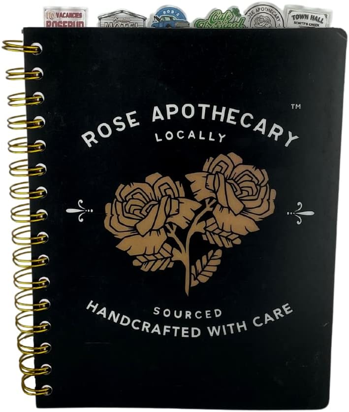 Innovative Designs Schitt’s Creek Tab Journal Notebook - Rose Apothecary, Spiral Bound, 144 Lined Pages, 8 x 7 inches