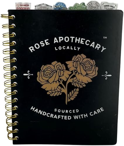 Cuaderno de diario con pestañas de Schitt's Creek, boticario de Rose, encuadernado en espiral, 144 páginas rayadas, 8x7pulgadas