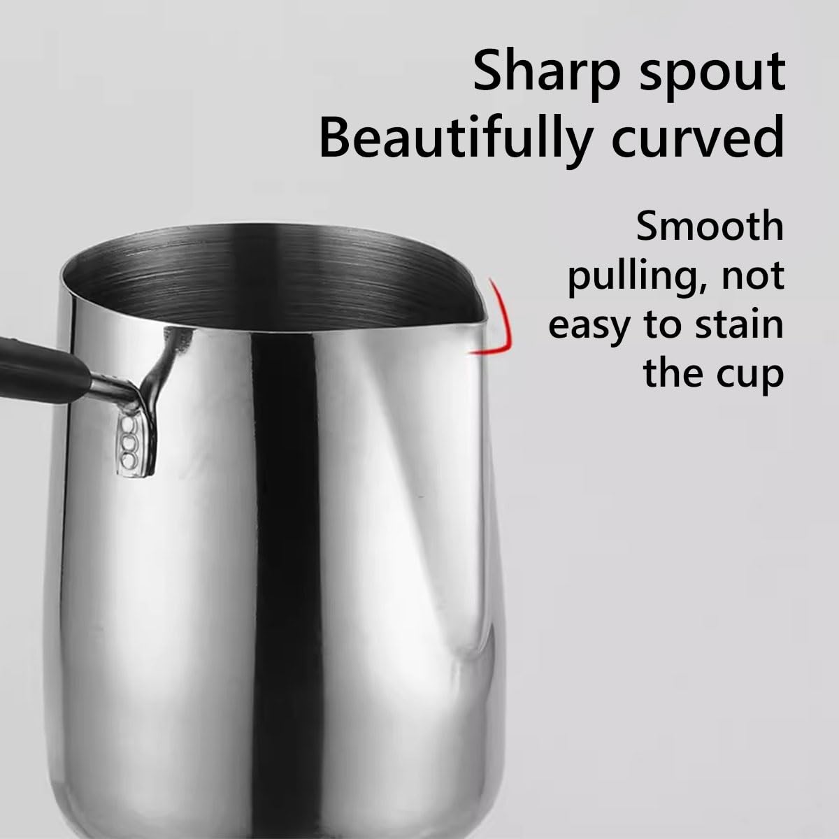 YCKEGEW Pichet À Lait À Long Manche Mousseur À Lait en Acier Inoxydable avec Balance Pichet À Mesurer 12oz 20oz 34oz, Pichet À Crème pour Machine À Espresso Accessoires (Color : Silver, Size : 600ml)