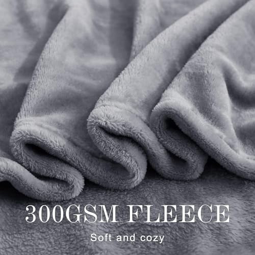 Image of Amazing Super Soft Double Bed Woollen Quilt Cover, 310TC Warm Duvet Cover, Woolen Duvet Cover /Rajai Cover /Blanket Cover /Quilt Cover King Size=90x100 Inches, Winter Blanket Cover (Gray)