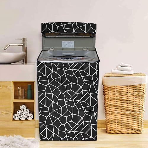 Image of Wings Star LG Top Load Washing Machine Cover for 6 kg, 6.2 Kg, 6.5 Kg, 7 Kg (58 X 58 X 88 cm) | Waterproof & Dust-Proof Top Loading Fully Automatic Washing Machine Cover for LG, (Black), Polyester