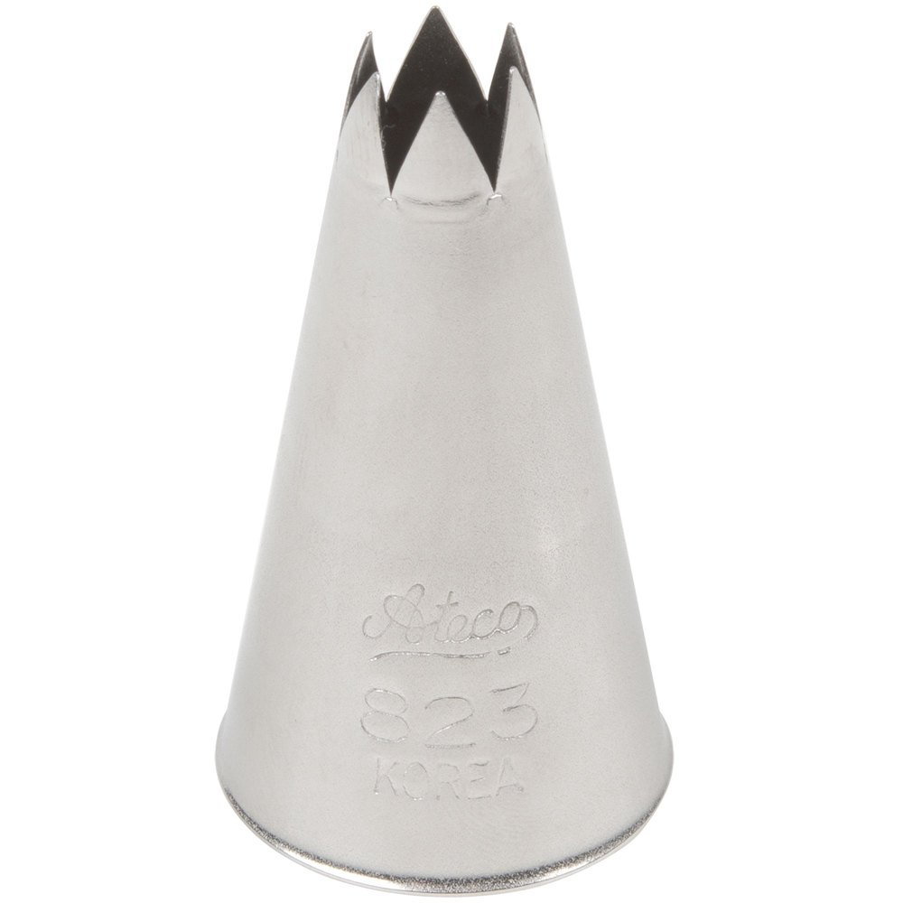 Ateco # 823 - Open Star Pastry Tip .31'' Opening Diameter- Stainless Steel
