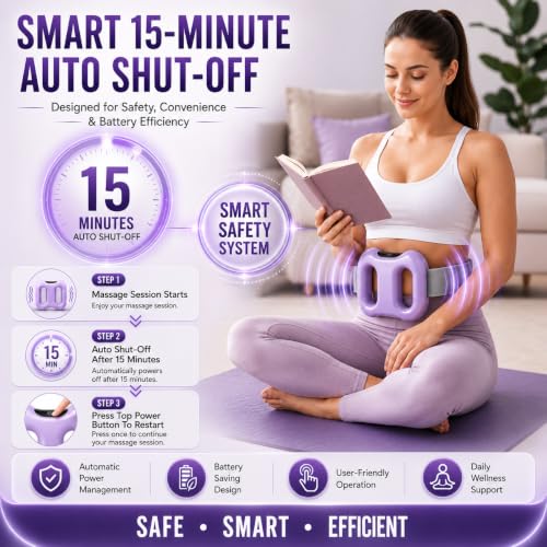 Image of Belly Fat Massager Belt | Belly Fat Burner & Body Shaper for Men & Women | Wearable Vibration Massage Ring with Adjustable Belt | Digital Display, USB Rechargeable & Storage Pouch (Updated Version)