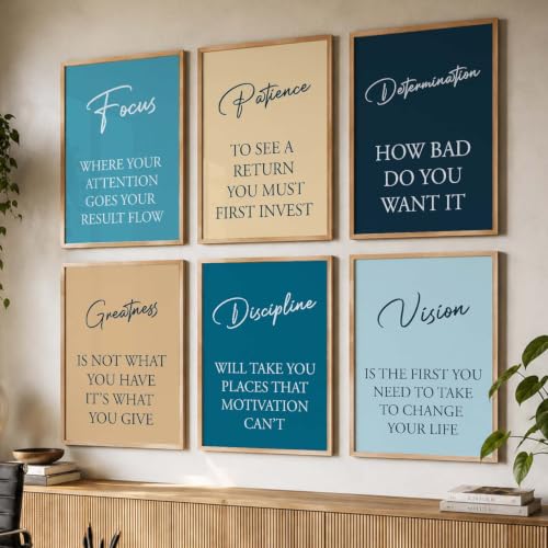 Image of kotart Quote wall Paintings with Frame for Home Decoration - Painting Living Room Bedroom Office hanging frames Set of 6 Multicolo (19X25 Inch, E)