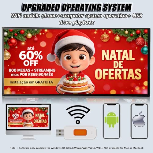 Image of P5 Outdoor LED Sign 65 inchx34 inch - IP65 Waterproof Programmable led Sign Board WiFi & USB Control Full Color LED Scrolling Display Support Texts, Images& Video