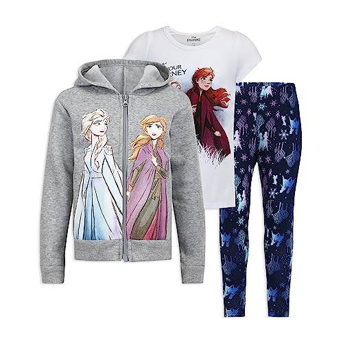 Leggings Frozen de niña sudadera Elsa y camiseta de tres piezas