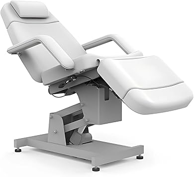 Silver Fox Facial Bed and Exam Chair| Facial Chair Core 2219B - for Spa, Chiro, Therapists Clinic Use White