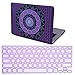 HDE MacBook Pro 13 (Non Retina) Case and Keyboard Cover Snap On Protective Hard Shell Mandala Design Fits Old Macbook Pro 13 Inch Model A1278 with CD Drive (Purple Teal Mandala)