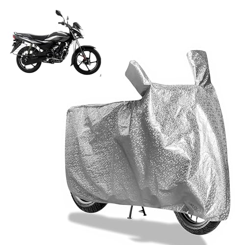 Image of Sulfar Bike Cover for Bajaj Platina (100) | Waterproof, Dustproof & UV Protected | All Weather Two Wheeler Cover (Silver) New 2026 Variants