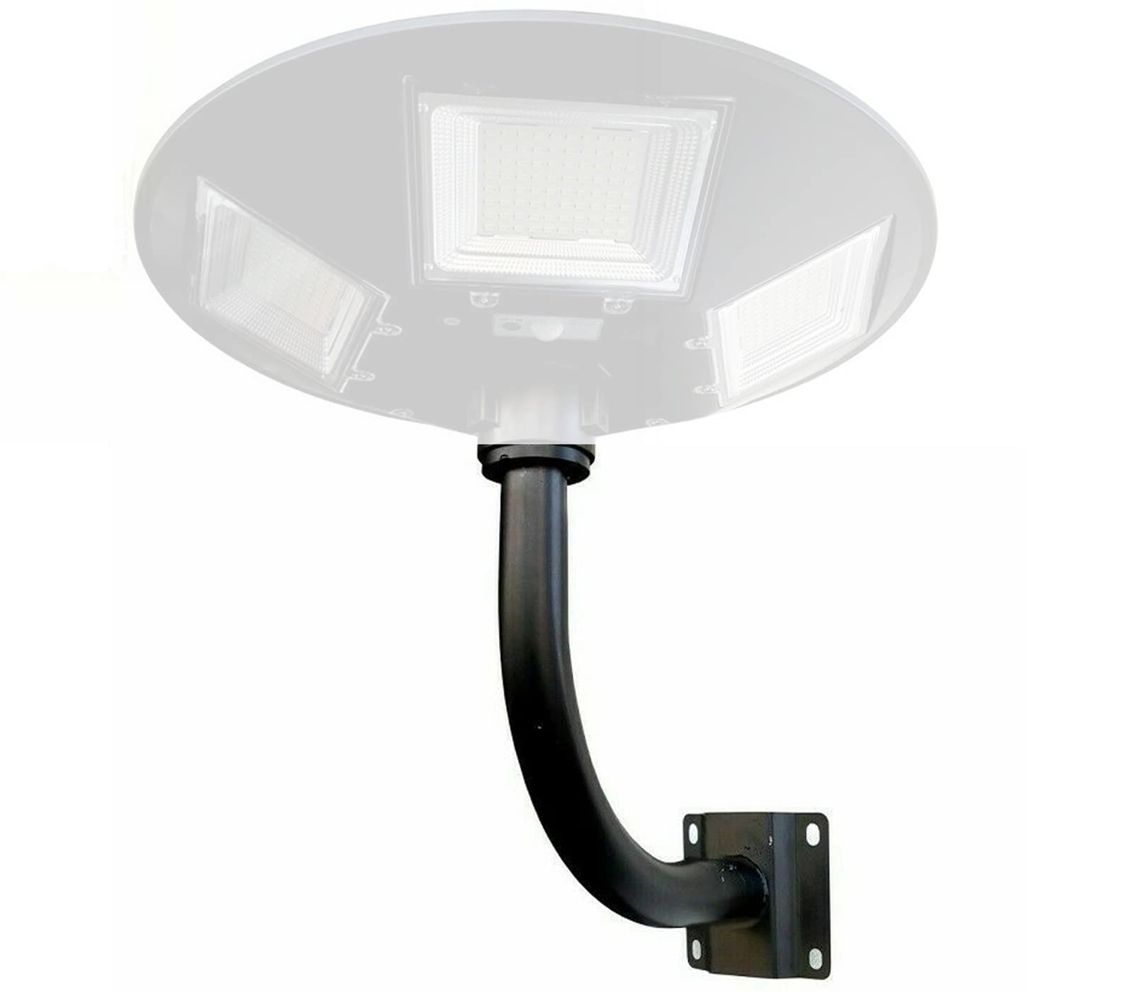 Staffa Curva Per Lampione 60cm - Supporto Muro Per Luci Solari, Aggancio 7cm, Antiruggine