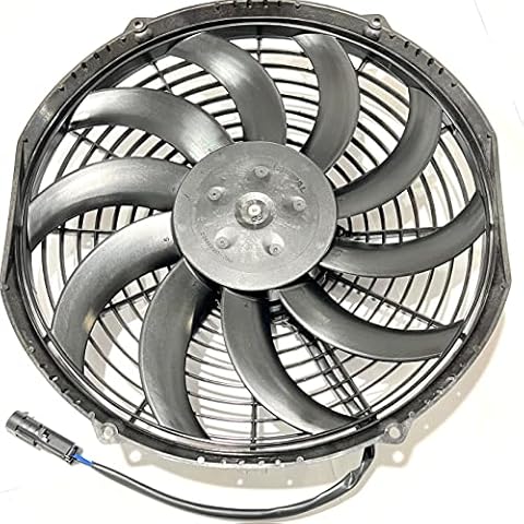 SPAL 12" Fan - 30101529 - Replacement for Thermo King 78-1201 781201 IE01943G0 12 Volt High Performance Curved Blade 1226 cfm w Weatherpack Sealed Connector Puller Radiator Condenser Cover