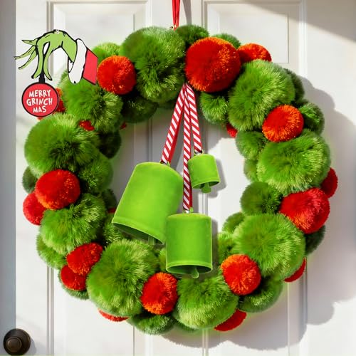 KPCB Tech Christmas Bells for Decoration, Green Whimsical Bells Hanging Decoration Set of 3 - Image 5